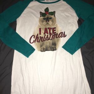 Funny fat cat Christmas shirt dress
